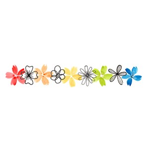 Rainbow Floral Link digitale download transparante clip art voor stationaire of notities. Pride maand.