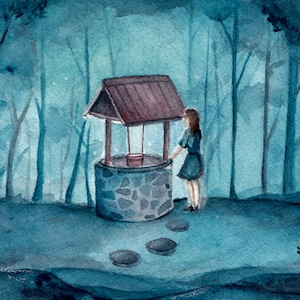 Wensput | Kunstafdruk | Aquarel | Schilderij | Fantasie | Verhalenboek | Sprookje | Illustratie | Traditionele kunst | Cadeau-idee