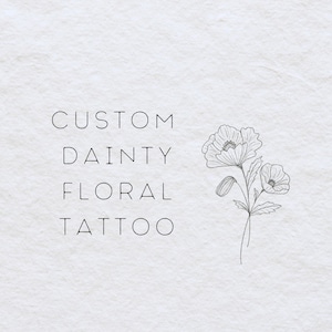 Benutzerdefinierte zierliche Blume Tattoo, Geburt Blume Tattoo, kundenspezifische Blumen Tattoo, kundenspezifische Blume Tattoo, Geburtstag Blume Tattoo, Geburt Monat Tattoo