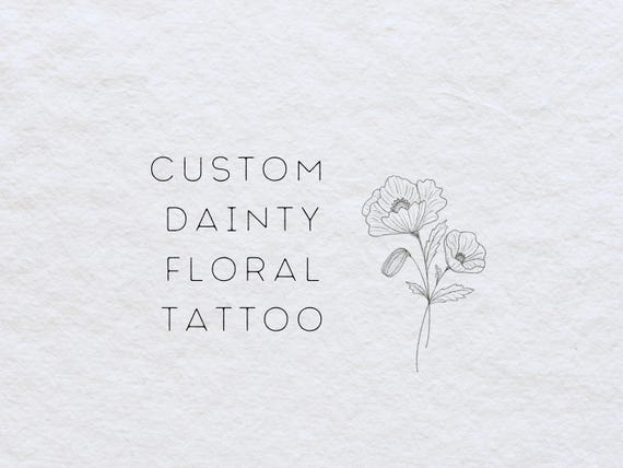 Custom Dainty Flower Tattoo, Birth Flower Tattoo, Custom Floral Tattoo, Custom Flower Tattoo, Birthday Flower Tattoo, Birth Month Tattoo
