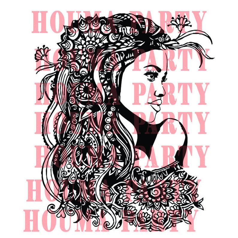 Download Art Collectibles Clip Art For Cameo Template Black Girl Strong Mandala For Cricut Black Girl Svg Papercut Template