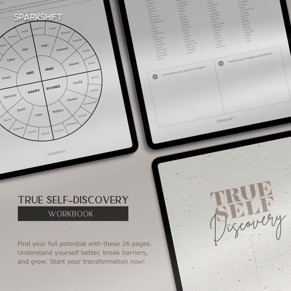 True Self Discovery Workbook Digital Self-Discovery Notebook for iPad Goodnotes Notability Printable Self-Discovery Workbook for True Self