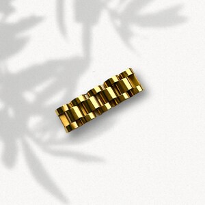 18K Gold Plated Bold Wide Thick Ring for Women Chunky Link Chain ...