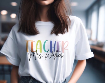 Personalized Teacher Gift Custom Teachers Name TShirt for Teacher T Shirt for School Counselor Shirt Cute Teacher Tshirt Gift for Her