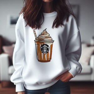Fall Coffee Sweatshirt Pumpkin Spice Latte Sweatshirt for Fall Fashion Halloween Sweatshirt for Thanksgiving Sweatshirt for PSL Coffee Lover