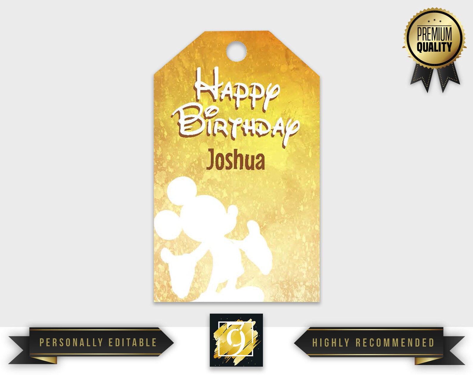 Printable Custom Gift Tags Disney Birthday Personalized | Etsy