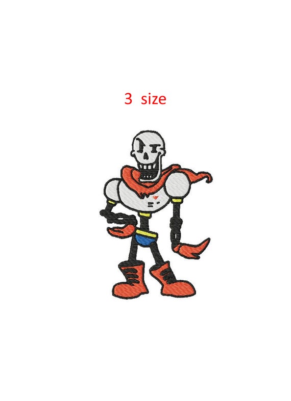 Papyrus Undertale Machine Embroidery Design Game Character Etsy