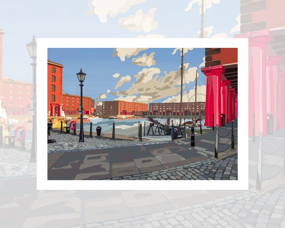 Albert Dock, Liverpool, Merseyside A4 and A3 Art Print