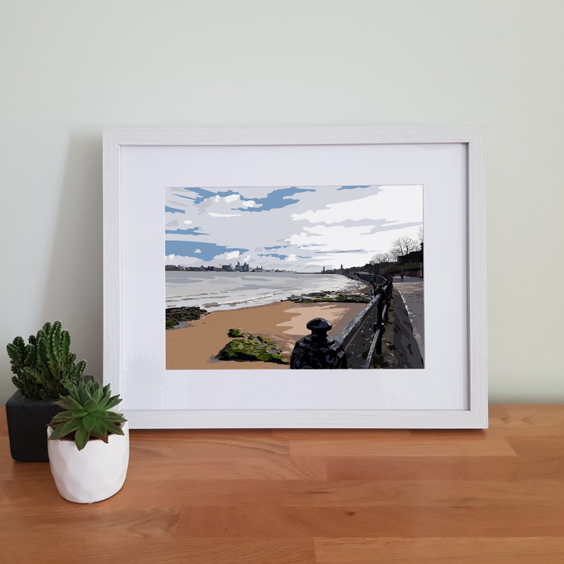 Egremont Promenade, New Brighton, Wirral A4 and A3 Travel Poster Print