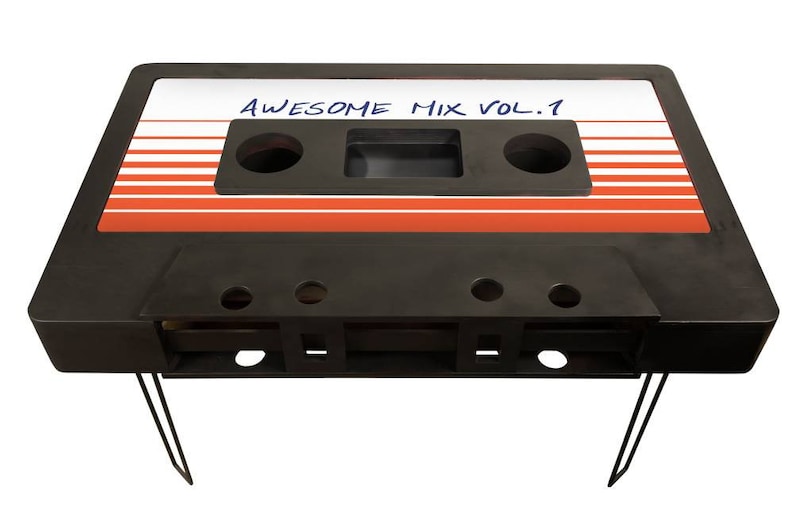 Cassette Coffee Table, Cassette Tape End Table, Wood Furniture, Audio Tape Table, Plywood Table, Cassette Home Decor image 3