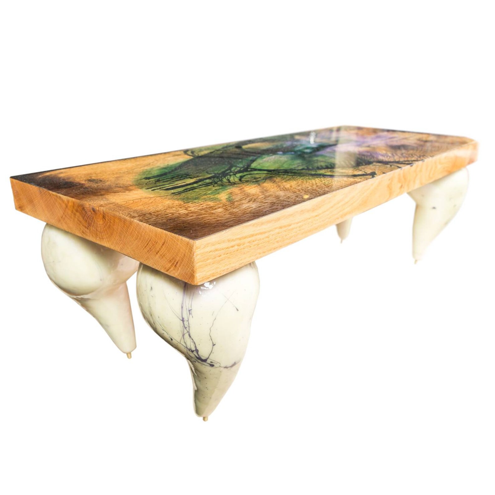 Wood Coffee Table Resin Furniture Oak Coffee Table Art Etsy