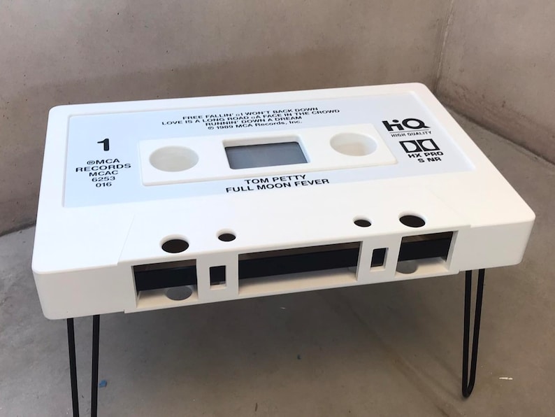 Cassette Coffee Table, Cassette Tape End Table, Wood Furniture, Audio Tape Table, Plywood Table, Cassette Home Decor image 10