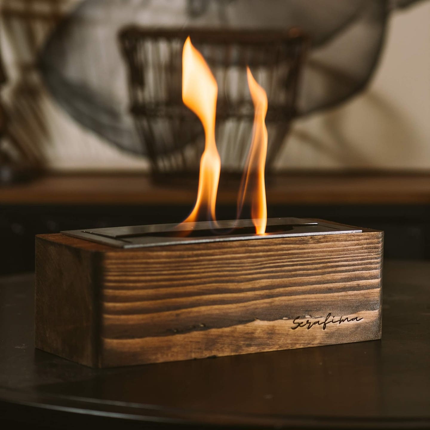 Table Top Wood Fireplace Ethanol Fireplace Indoor Fire Pit - Etsy