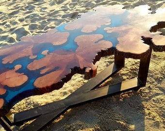 Dining Table Wood, Resin Dining Table, Epoxy Dining Table, River Dining Table, Resin Furniture, Live Edge Dining Table,Dining Room Furniture