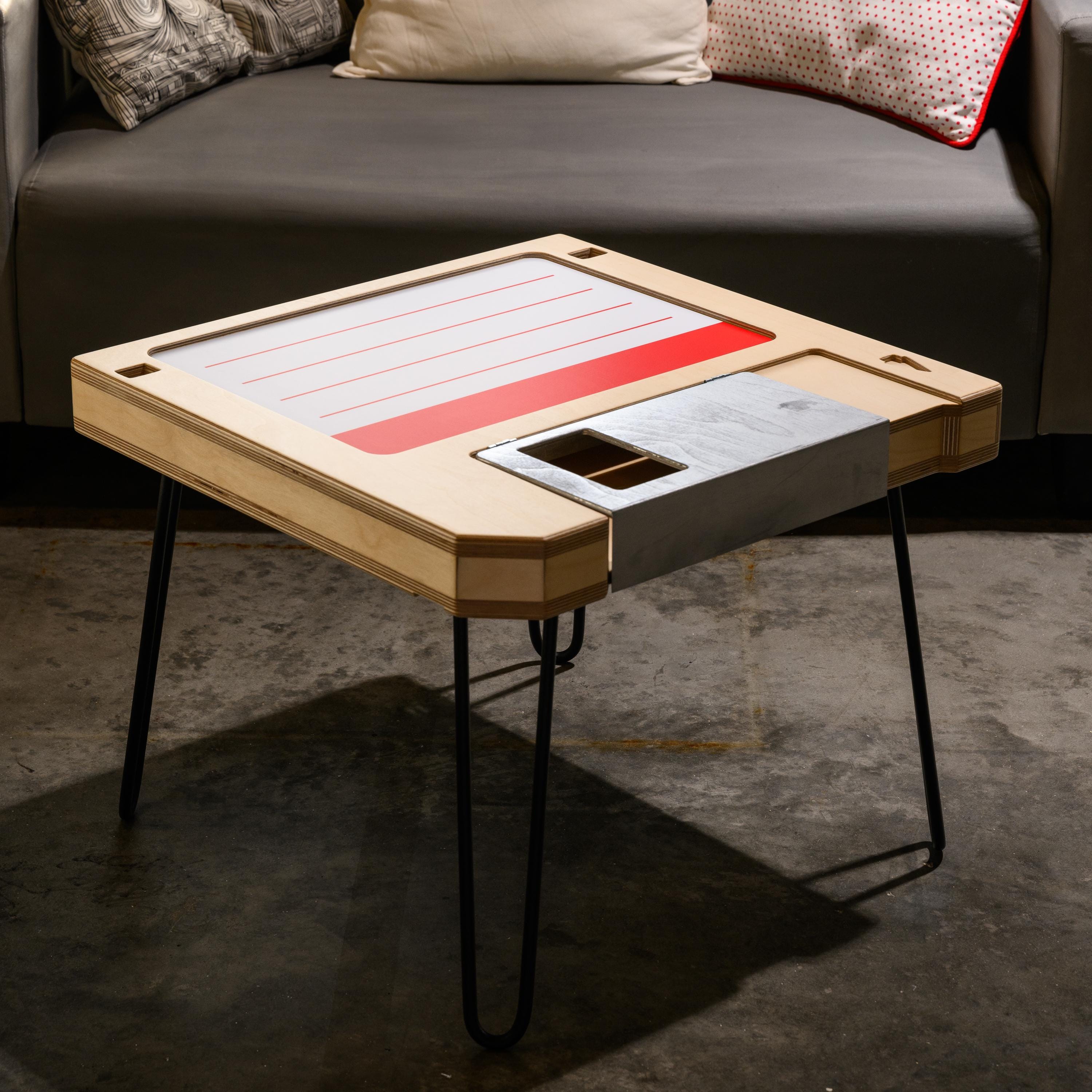 Floppy Disk Coffee Table, Computer Disquette End Table, Wood Furniture ...