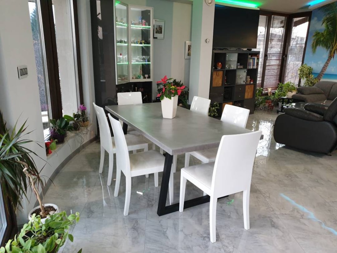 Concrete Dining Tables, Concrete Kitchen Tables, Solid Concrete Tables