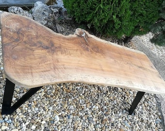 Live Edge Table, Wood Dining Table, Walnut Furniture, Massive Table, Metal Legs Table, Patio Table, Outdoor Furniture, Garden Table Wood