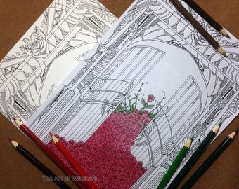 The Garden Of Love Adult Coloring Page Digital Download