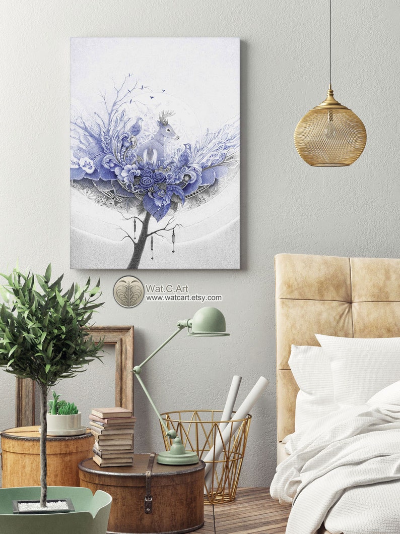 Instant download printable art Life under the moonlight Ballpoint pen Art for gift Art Print Wall Art Home decor or Collectibles