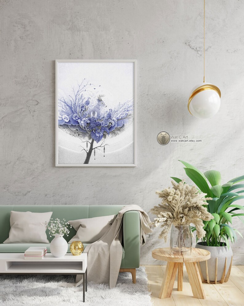 Instant download printable art Life under the moonlight Ballpoint pen Art for gift Art Print Wall Art Home decor or Collectibles