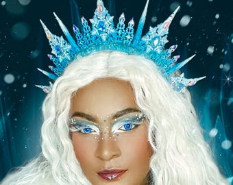 Ice Queen crown tiara. Snowflake crown.