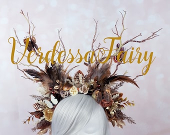 Autumn Mother Earth Headdress: Woodland Fairy Branch Crown