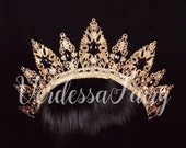 Gold Filigree Crown Tiara. Gold Headband Tiara Halo