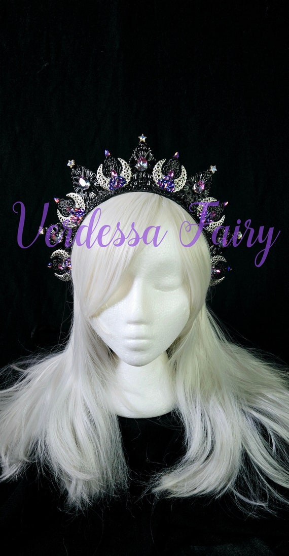 Black Filigree Queen Crown Headband Adult Black Filigree Queen Crown Headband Adult