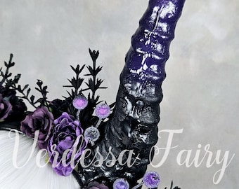 Maleficent Inspired Horns Headpiece: Gothic Dark Fairy Crown  display picture 1
