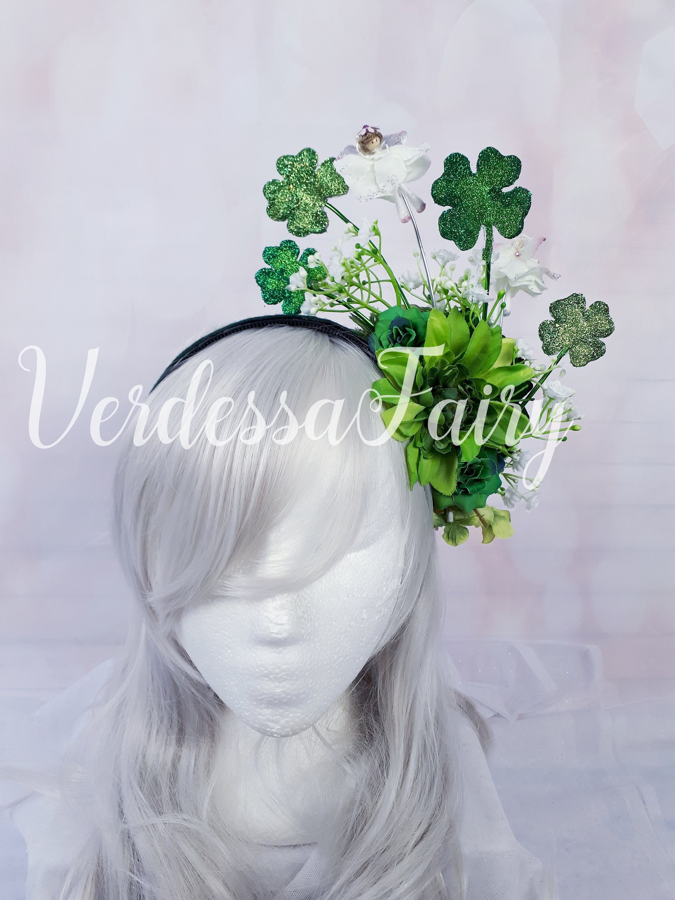 Saint Patrick\'s Day Shamrock Headband/Fascinator, green lucky Irish, Headdress Amazon.com: 2 Pieces St. Patrick main image 3
