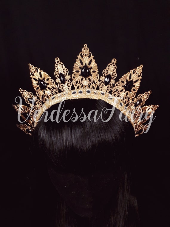 Black Filigree Queen Crown Headband Adult Black Filigree Queen Crown Headband Adult