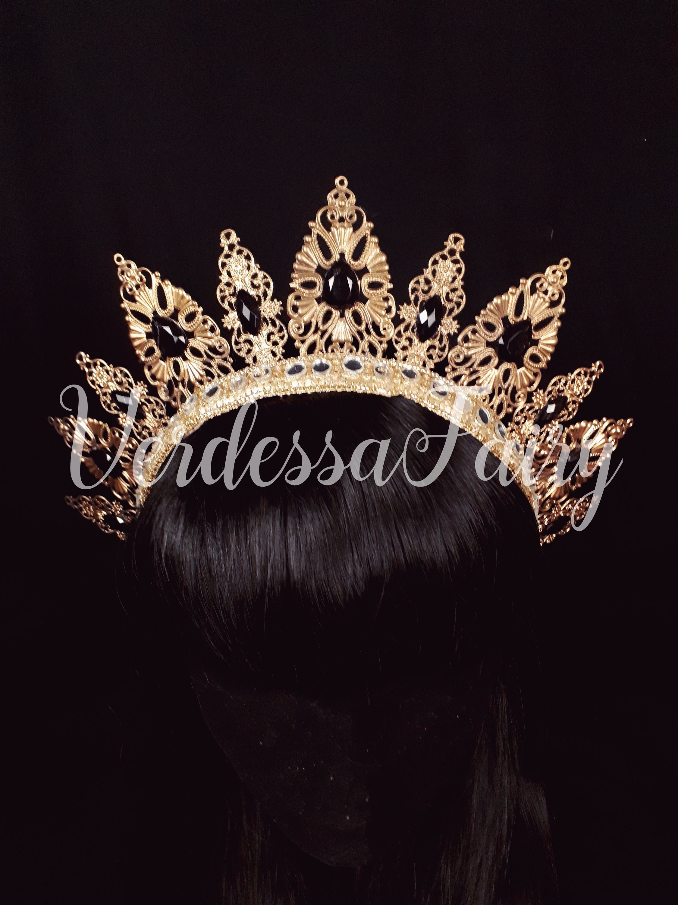 Leg Avenue Elegant Black and Gold Crown Headbands Leg Avenue Women main image 2