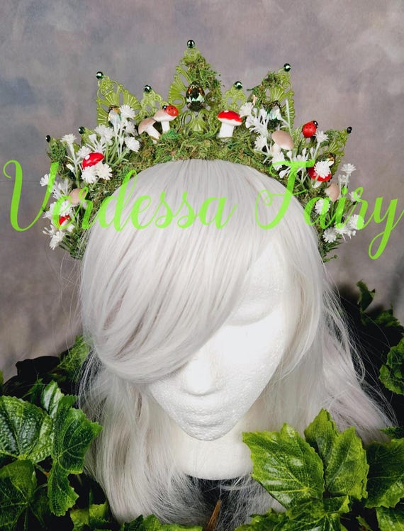 Handmade Forest Crown with real moss Custom Forest King Twig Crown: Moss & Lichen Fae Costume - Etsy main image 3