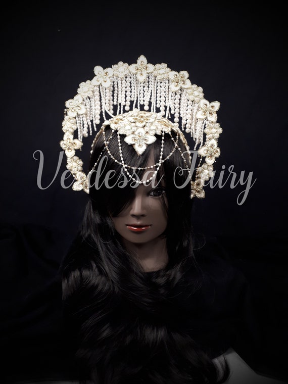 pearl halo headpiece