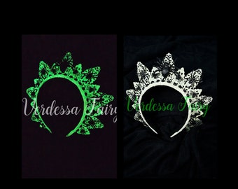 Glow in the dark Halloween crown.  Spider Halloween headpiece. Spider queen crown.  Spider headband.