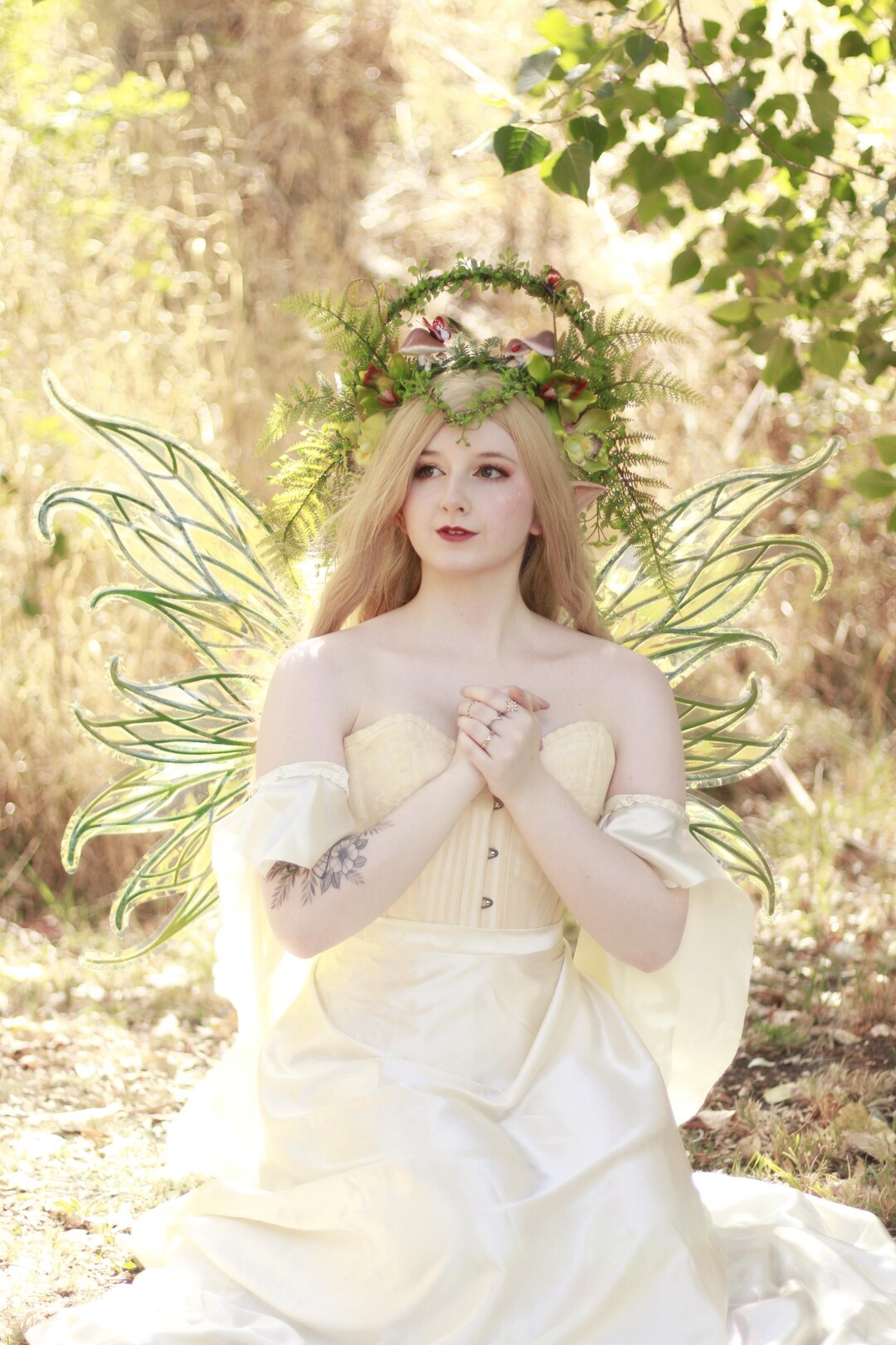 Forest Goddess Headpiece, Fairy Costume, Fairy Queen, Mother Nature Cotume Mother Earth Goddess Headdress. Branch Forest Headpiece  main image 4