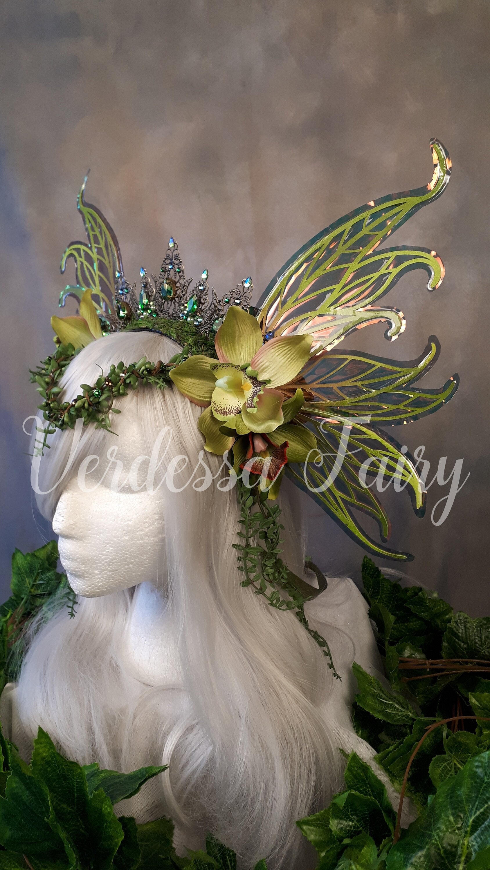 Fairy Elf Crown Headpiece Flower Fairy Woodland Raffle Halloween Cosplay MOSTORY Woodland Fairy Flower Crown Girl - Floral Elf  main image 2