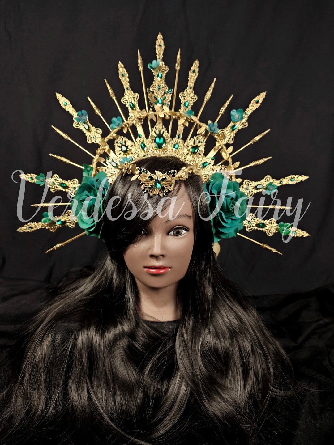 Gold Goddess Spiked Halo Headdress. Celtic Goddess Headdress. Etsy