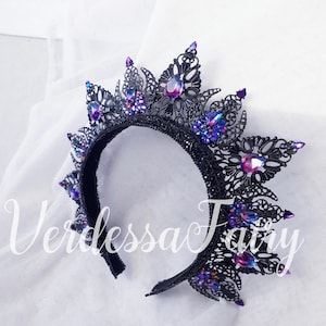 ブラックペイント　Tiara ティアラ Amazon.com: SWEETV Black Gothic Crown Tiara for Women, Black