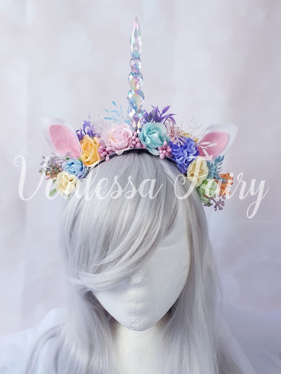 Pastel Rainbow Unicorn Headpiece for Adult or Child. - Etsy display picture 3