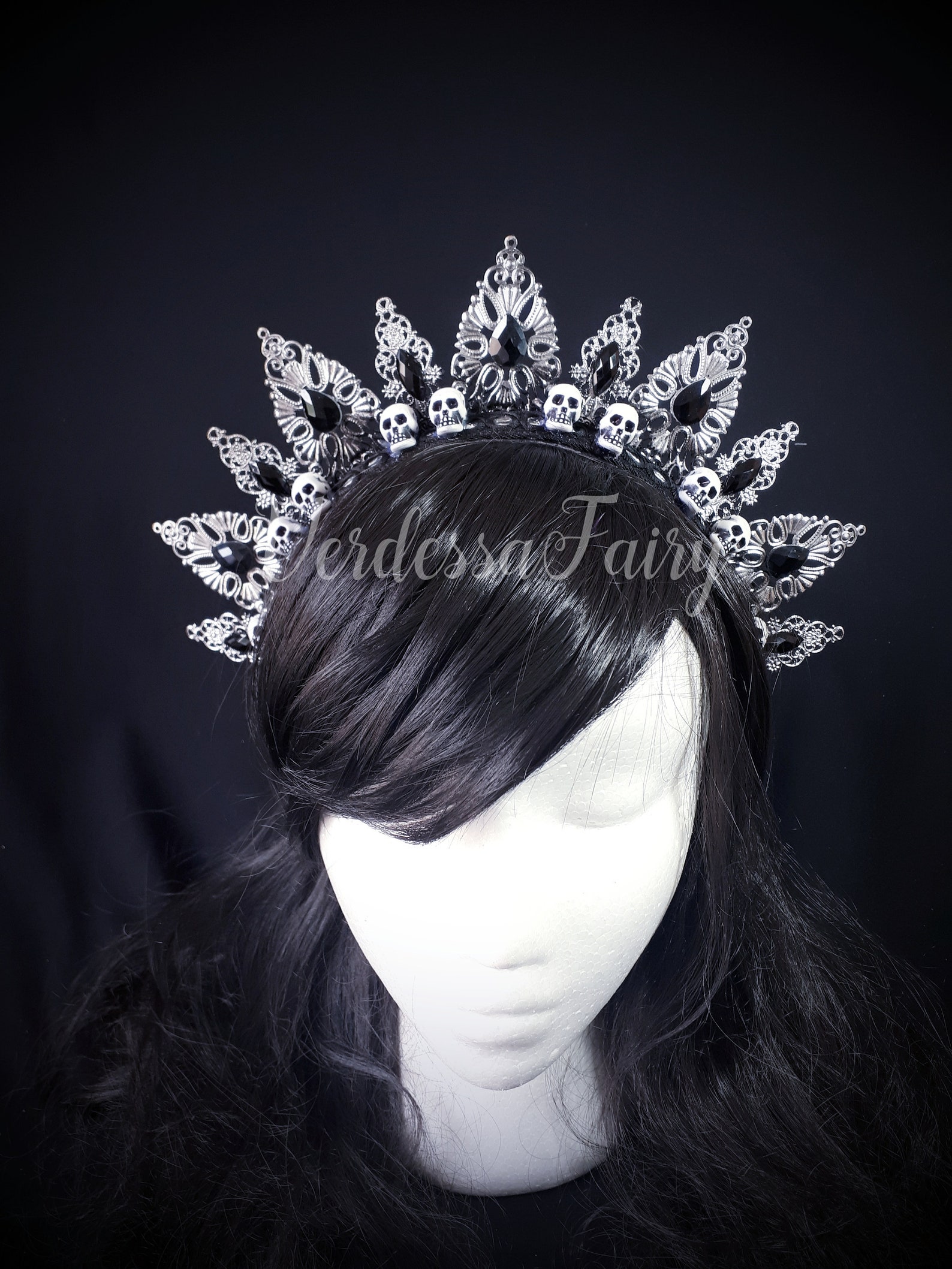 Filigree Skull Tiara With Spikes. Halloween Costume Skull | Etsy Hong Kong