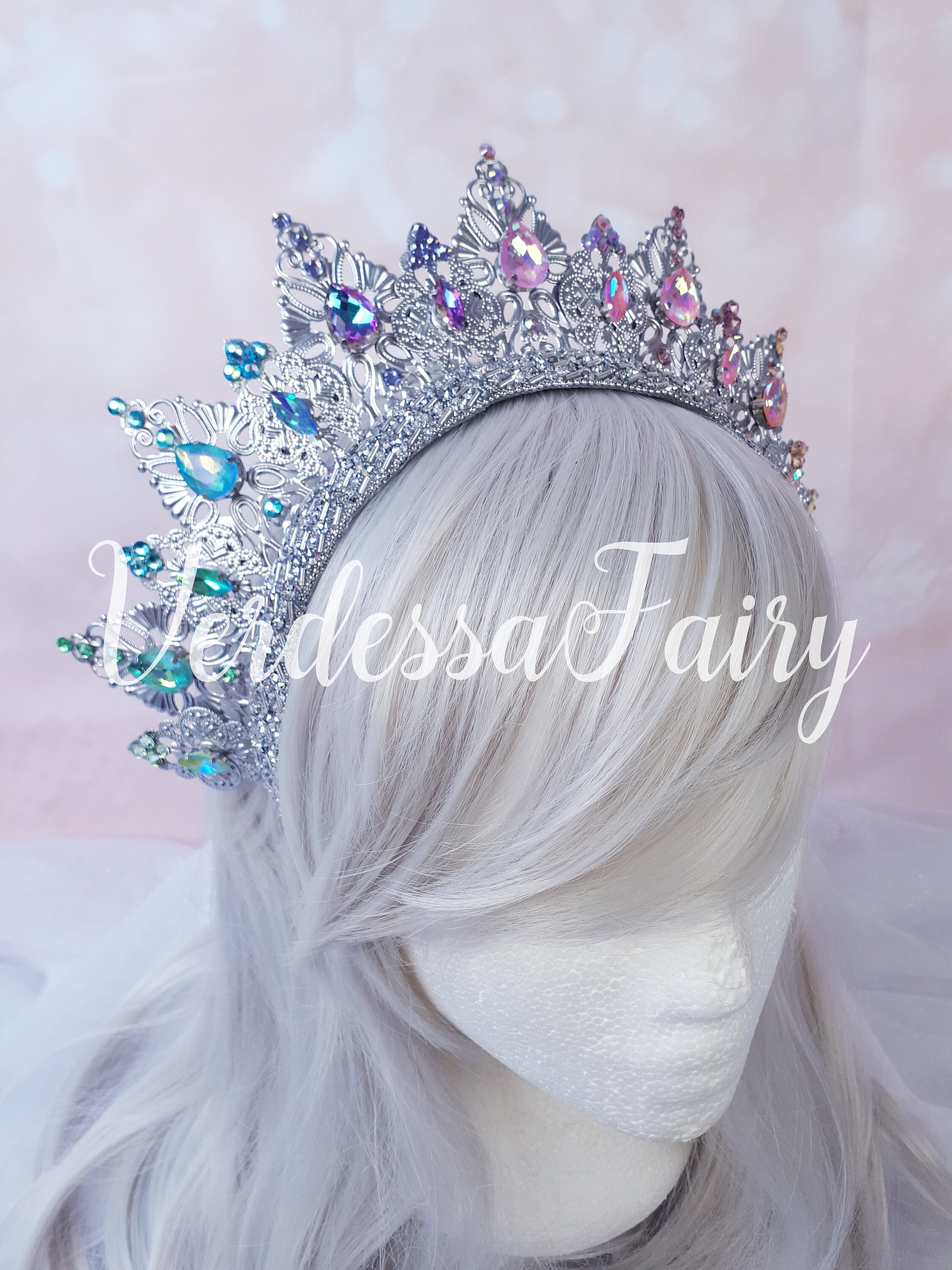 ⭐︎tiara⭐︎ Heart Swirl Crystal Rhinestone Bridal Tiara Crown Acccessory