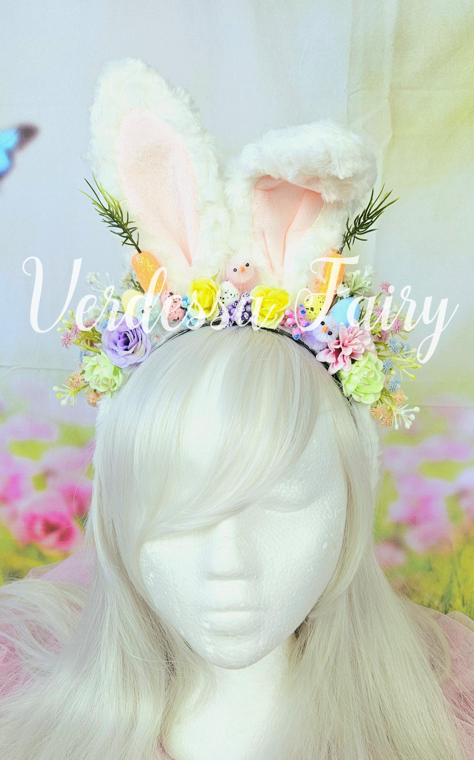 Easter Bunny Ears Headband. Easter Headpiece. White Bunny Rabbit