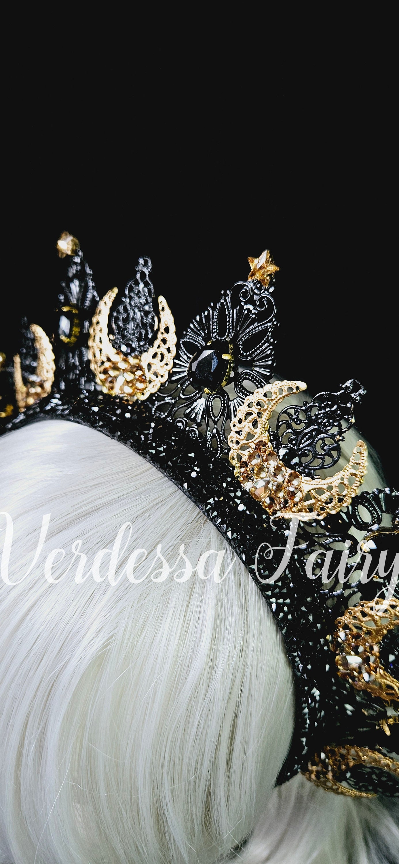 Moon Goddess Crown: Stars and Moon Celestial Headpiece  display picture 1