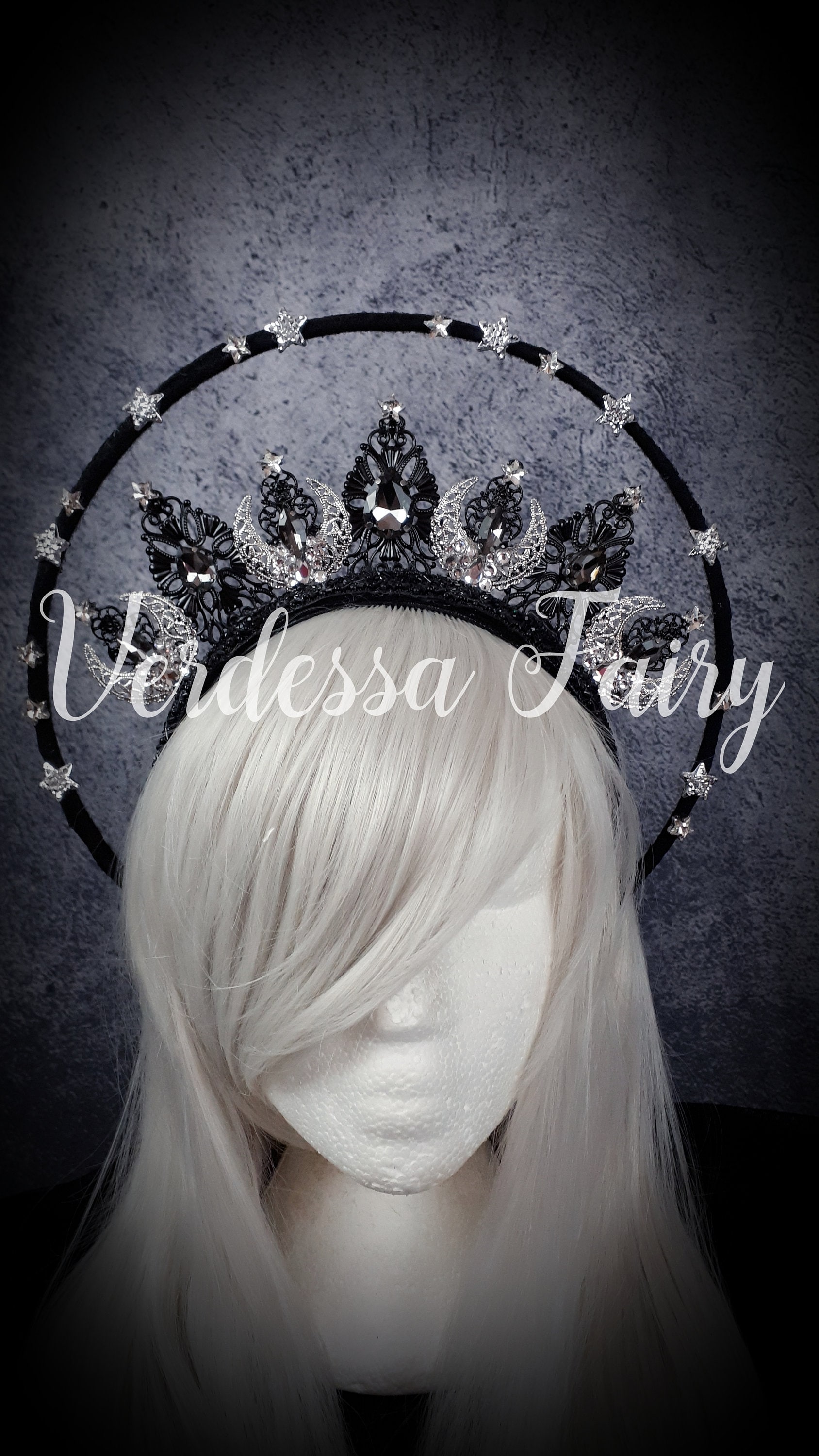 Spell & the Gypsy Dark Side of the Moon Head Crown Moon Headband Halloween Moon Headpiece Crown - Etsy main image 4