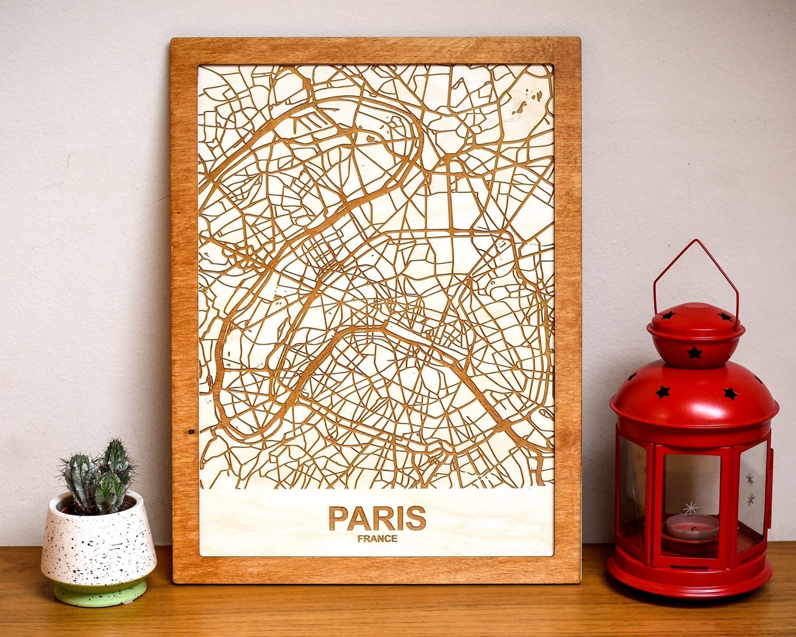 PARIS City Map Wall Art Engraved Wood Laser Cut Map Wall Etsy
