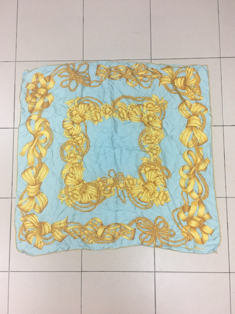 Free shipping Vintage Nina Ricci silk scarf rare design
