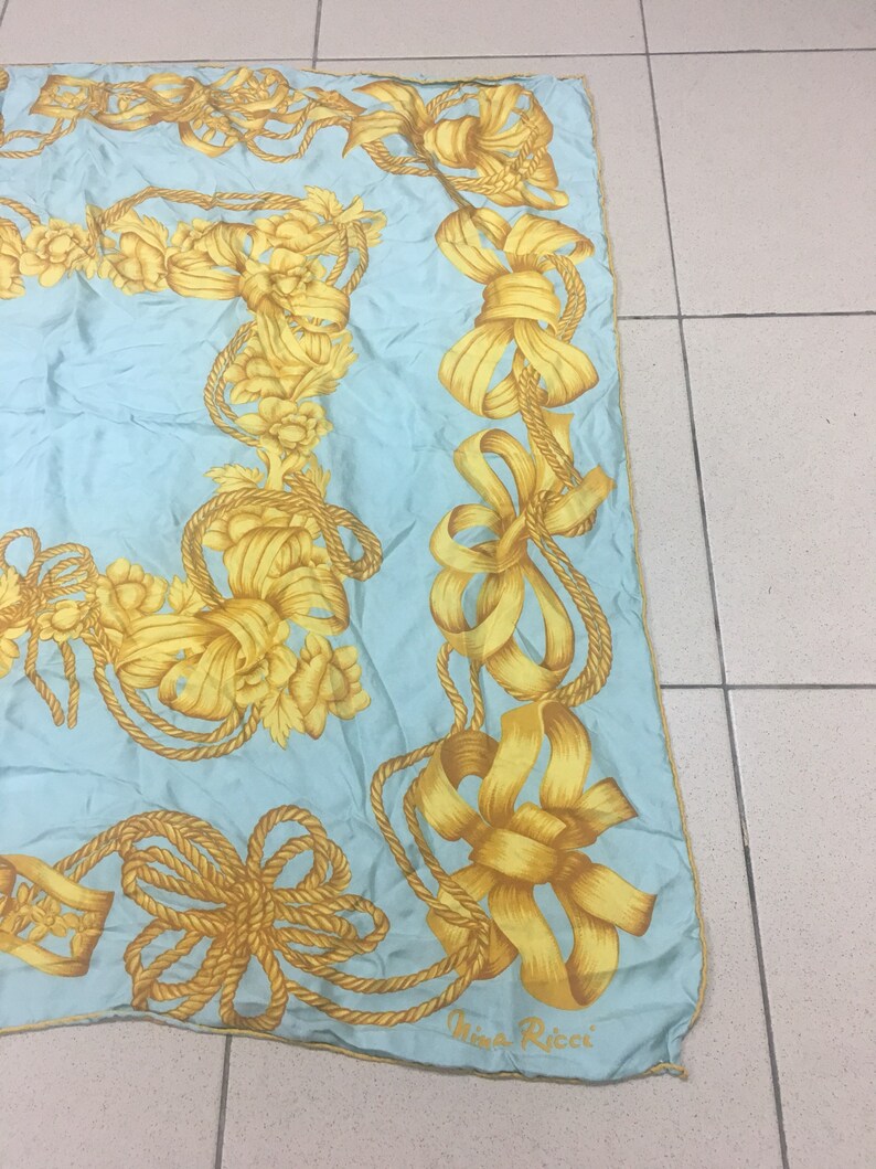 Free shipping Vintage Nina Ricci silk scarf rare design