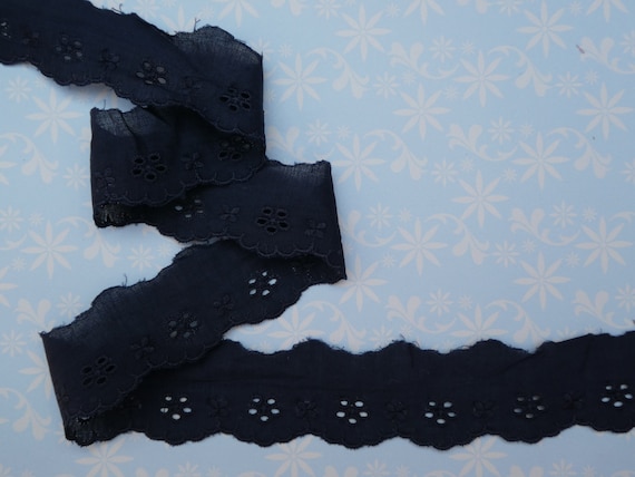 5 METRES Navy Blue Cotton Broderie Anglaise Lace Trim 1/"//2.5cm Sewing TOP SELLER
