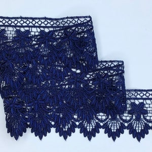 2 METRES Premium Quality Navy Blue Venise Guipure Lace Trim 2.25/6cm image 4